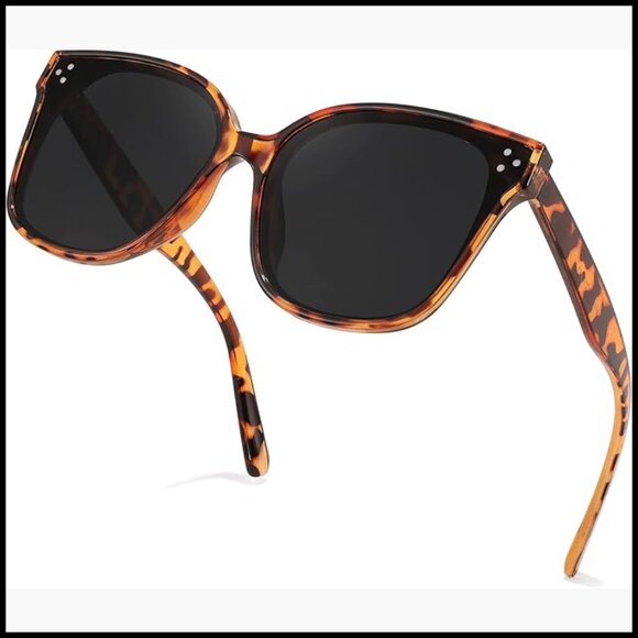 Oversized Polarized Sunglasses with UV400 Protection, Square Frame main image 7